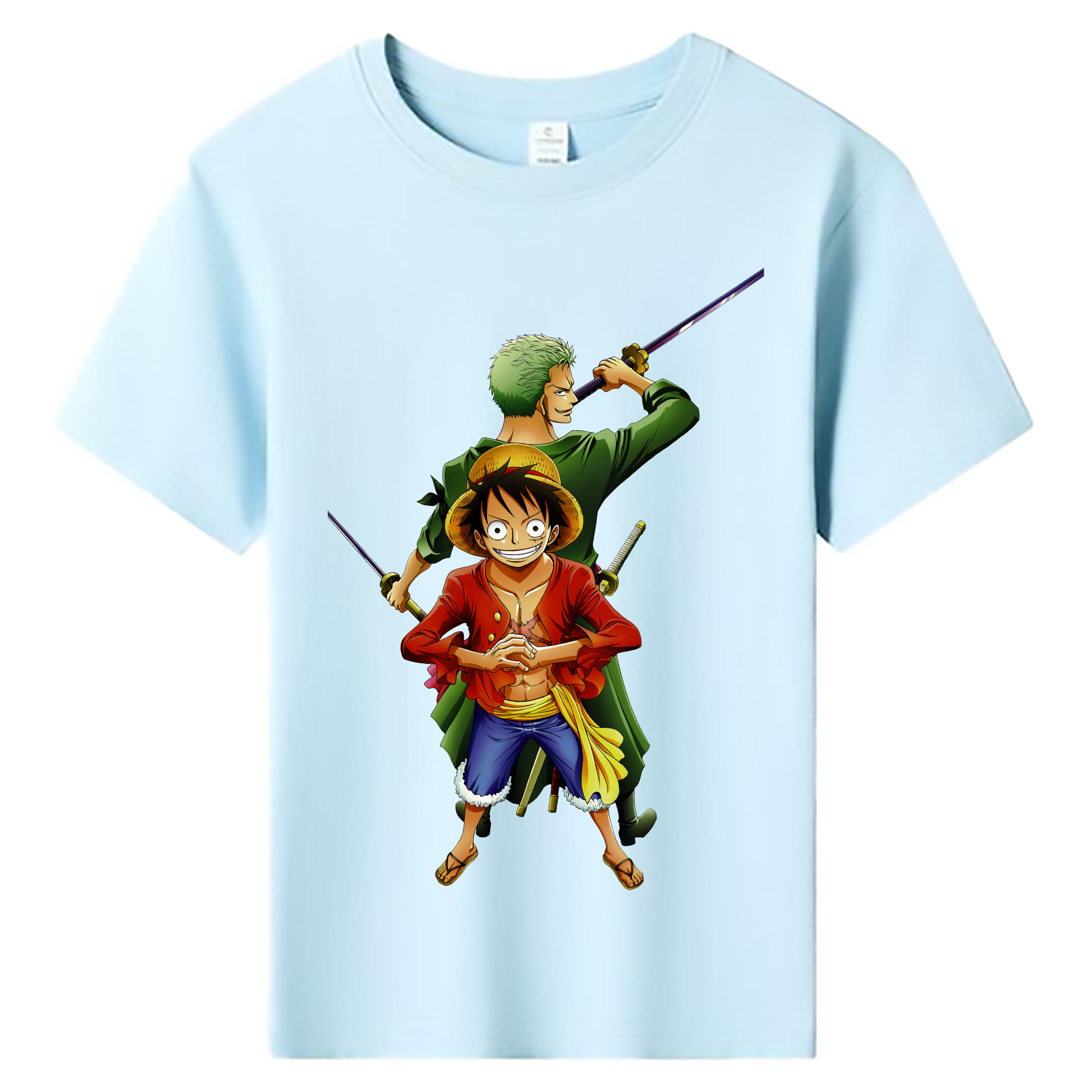 ワンピース モンキー・D・ルフィ ONE PIECE Monkey D. Luffy 綿100％キッズTシャツ（フロントプリント）